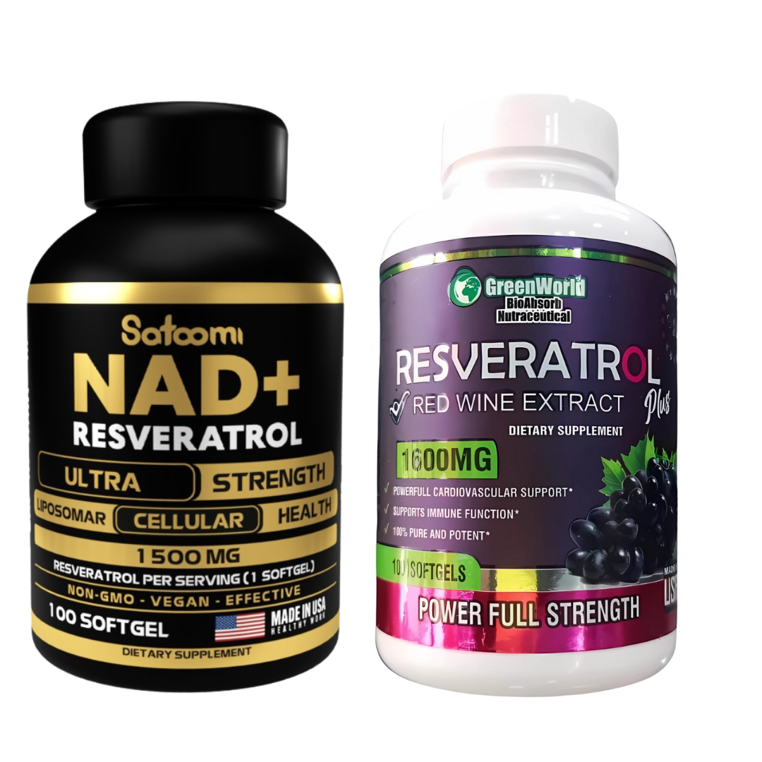 SUPER COMBO ANTIEDAD: NAD+RESVERATROL-ASHWAGANDHA⭐⭐⭐⭐⭐