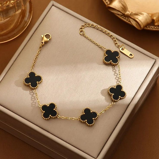 Suerte + Prosperidad = Pulsera de Trébol🍀 Incluye caja de regalo 🎁