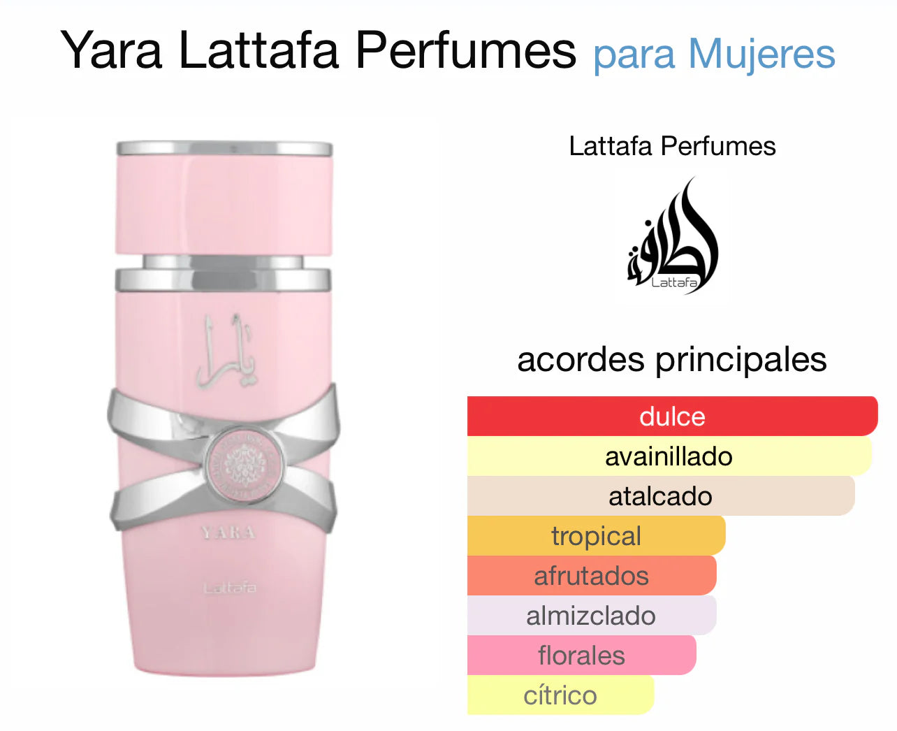 PERFUME YARA LATAFFA MUJER (ROSADO) ⭐⭐⭐⭐⭐