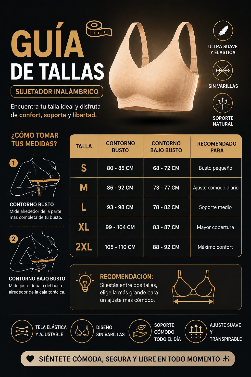 BRASIER ULTRA CÓMODO SIN VARILLAS | AJUSTE PERFECTO Y SOPORTE NATURAL⭐⭐⭐⭐⭐
