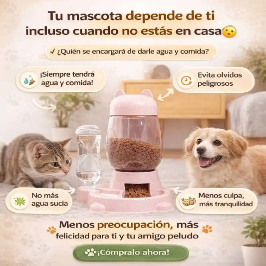 ✨ DISPENSADOR AUTOMÁTICO 2 EN 1 PARA EL CUIDADO DE TU MASCOTA 🐾⭐⭐⭐⭐⭐